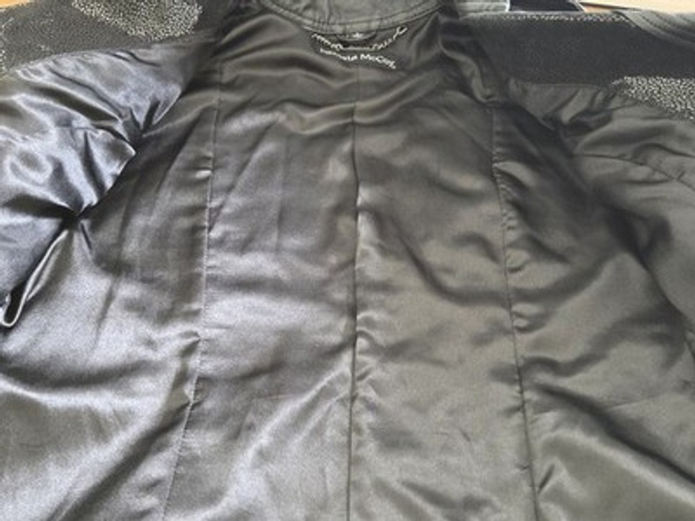 Pamela McCoy Genuine Leather Jacket Black Textured Moto Zip Women's M - Picture 13 of 15